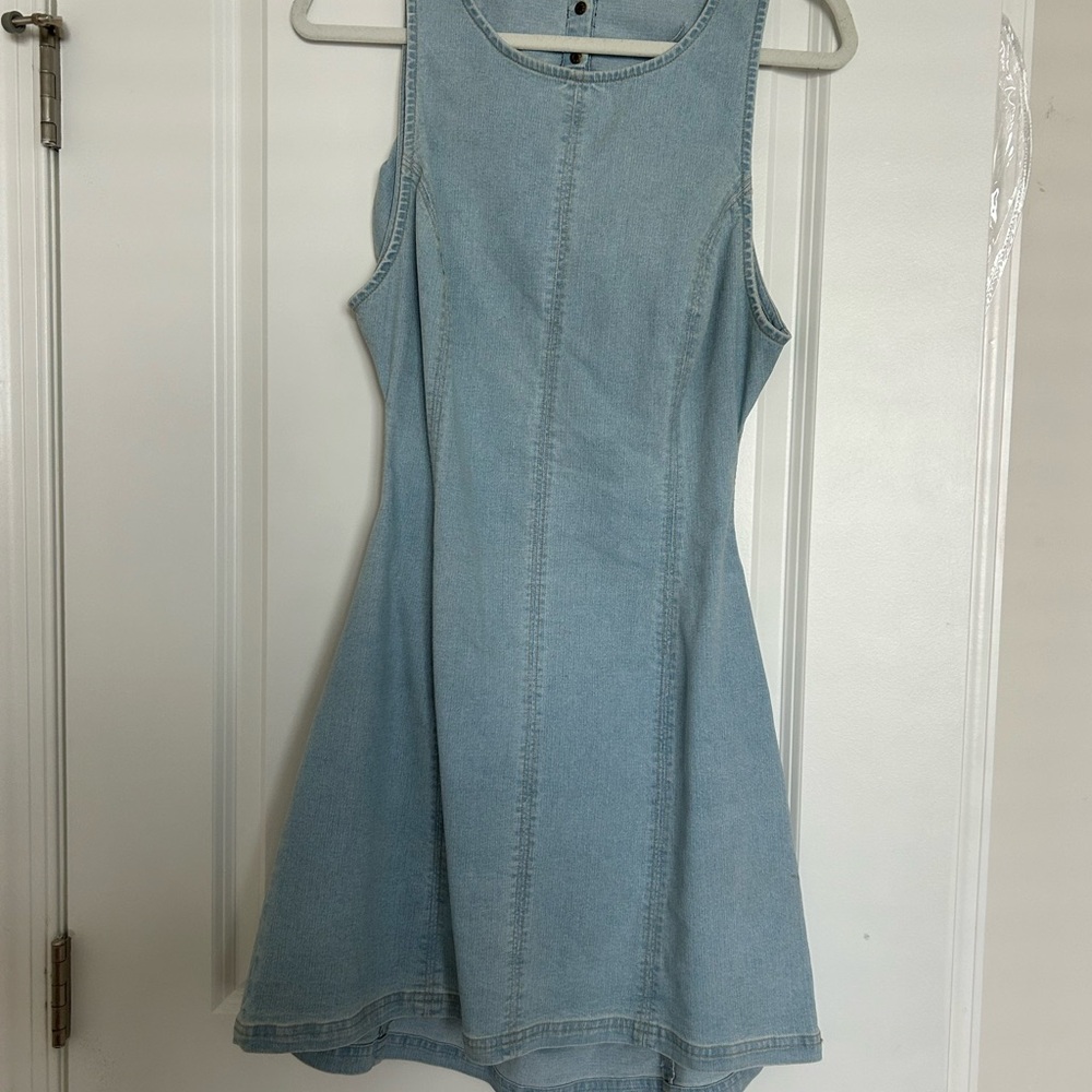 Silence + Noise Light Blue Denim Mini Dress